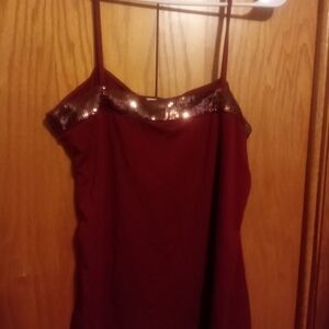 Fashion Bug Burgundy Sequin Camisole